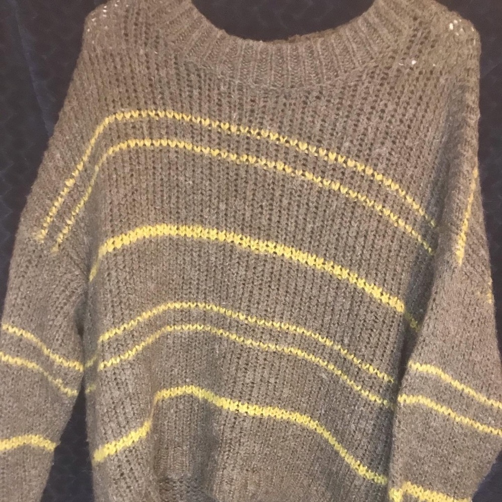 Green/yellow striped sweater
